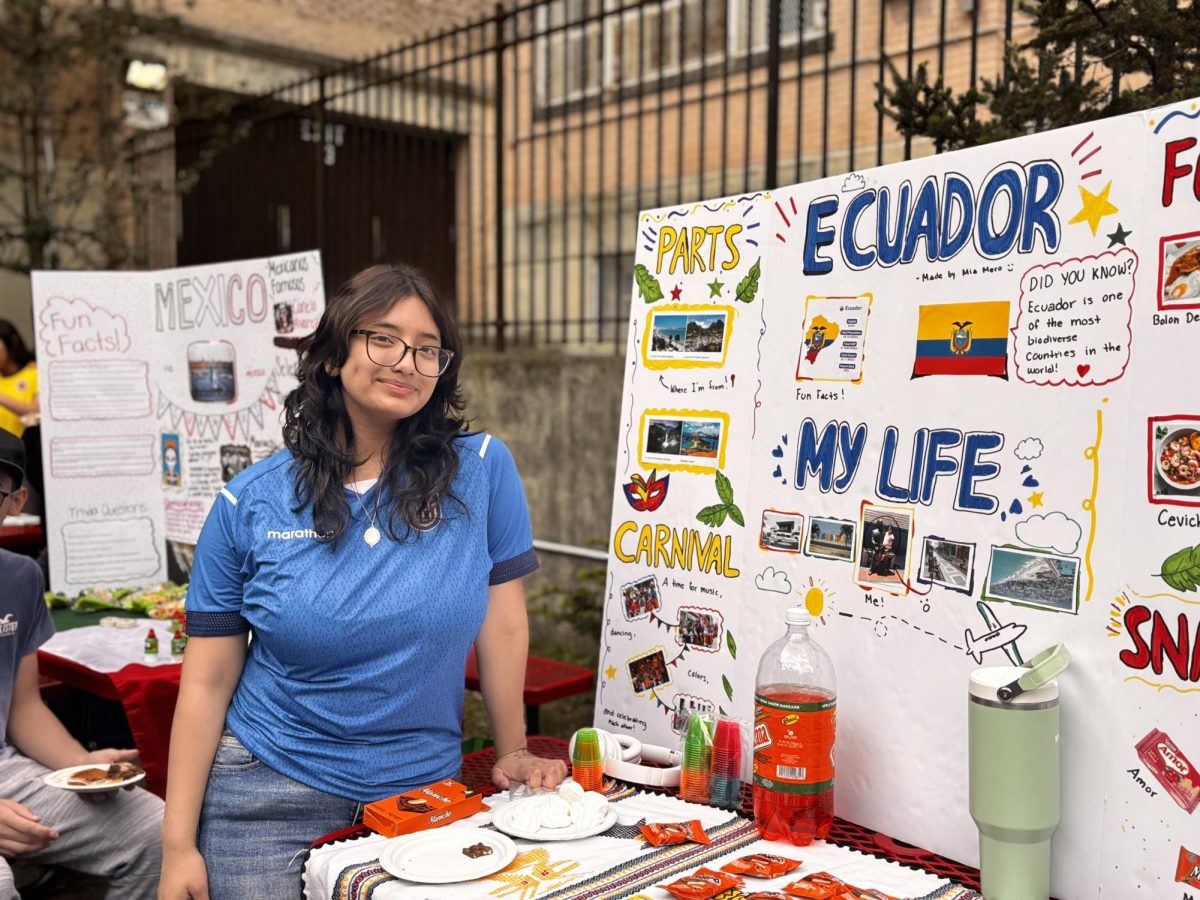 Sophomore Mia Merro representing Ecuador.